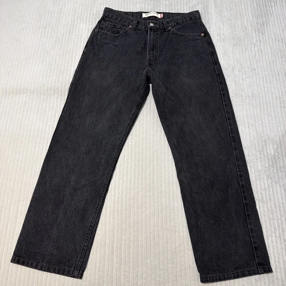 Levi's 505 Jeans Men's 32x29 Black Cotton Denim Regular Straight Fit Y2k Western